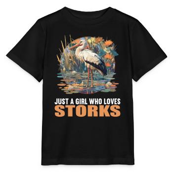 Störche Storch - Stanley/Stella Kinder T-Shirt MINI CREATOR  - Schwarz - Vorne - Mikhail (115cm)