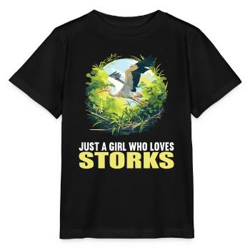 Störche Storch - Stanley/Stella Kinder T-Shirt MINI CREATOR  - Schwarz - Vorne - Mikhail (115cm)