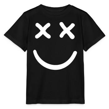 Smiley mort Smiley aux yeux croisés - T-shirt bio MINI CREATOR Stanley/Stella Enfant - noir - Devant - Mikhail (115cm)