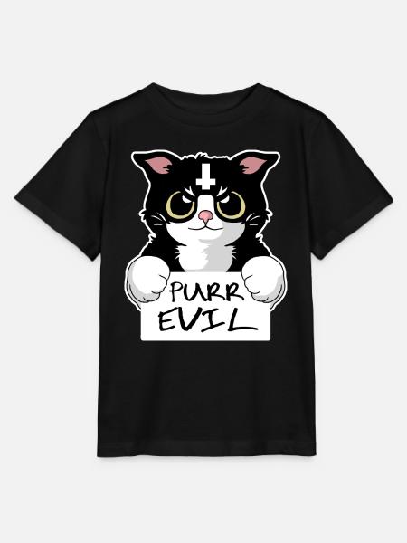 Purr Evil - Stanley/Stella Kinder T-Shirt MINI CREATOR - Schwarz