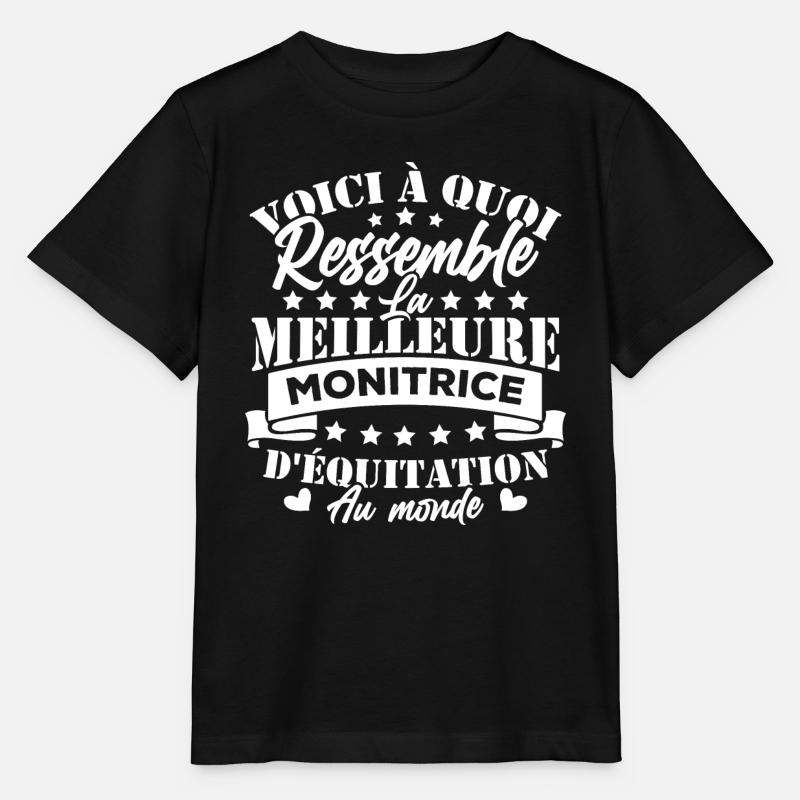 La meilleure monitrice d'équitation au monde - T-shirt bio MINI CREATOR Stanley/Stella Enfant - noir