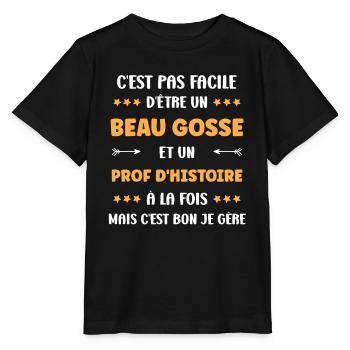 prof histoire - T-shirt bio MINI CREATOR Stanley/Stella Enfant - noir - Devant - Mikhail (115cm)