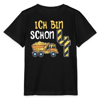 4. Geburtstag Junge 4 Jahre alt Baustelle Kipper - Stanley/Stella Kinder T-Shirt MINI CREATOR  - Schwarz - Vorne - Mikhail (115cm)