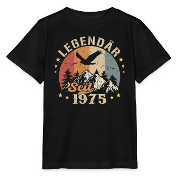 Légendaire depuis 1975 Vintage Vintage Anniversaire - T-shirt bio MINI CREATOR Stanley/Stella Enfant - noir - Devant - Mikhail (115cm)
