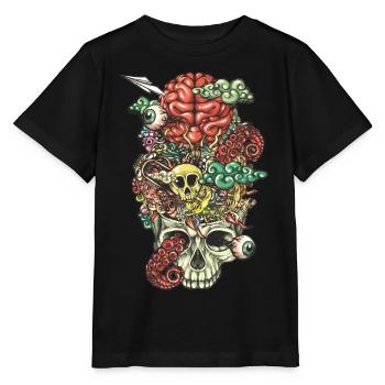Griffonnage du cerveau - T-shirt bio MINI CREATOR Stanley/Stella Enfant - noir - Devant - Mikhail (115cm)