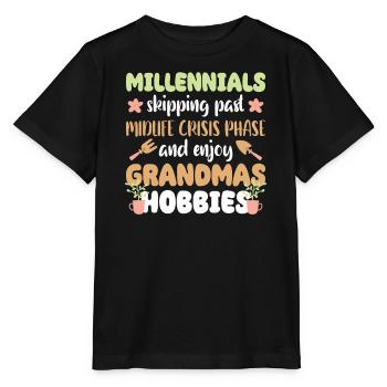 Millennials Enjoy Grandmas Hobbies Pflanzen - Stanley/Stella Kinder T-Shirt MINI CREATOR  - Schwarz - Vorne - Mikhail (115cm)
