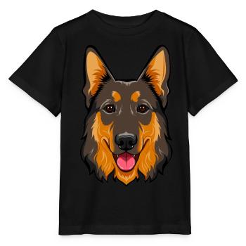 Berger allemand - T-shirt bio MINI CREATOR Stanley/Stella Enfant - noir - Devant - Mikhail (115cm)