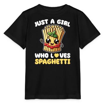 Noodles Kawaii Spaghetti Lover Pasta Italian - Stanley/Stella MINI CREATOR Kids’ T-Shirt - black - Front - Mikhail (115cm)