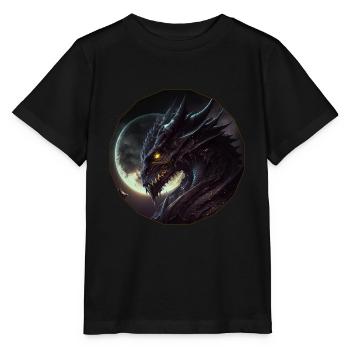 Regard sombre du dragon - T-shirt bio MINI CREATOR Stanley/Stella Enfant - noir - Devant - Mikhail (115cm)