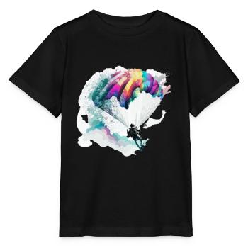 Le parachutisme, ma passion - T-shirt bio MINI CREATOR Stanley/Stella Enfant - noir - Devant - Mikhail (115cm)