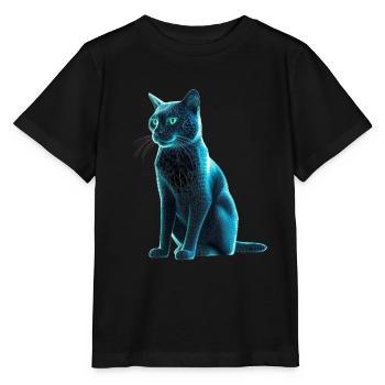 Cyber-Kätzchen - Stanley/Stella Kinder T-Shirt MINI CREATOR  - Schwarz - Vorne - Mikhail (115cm)