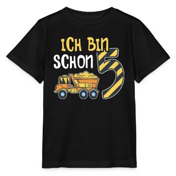 5. Geburtstag Junge 5 Jahre alt Baustelle Kipper - Stanley/Stella Kinder T-Shirt MINI CREATOR  - Schwarz - Vorne - Mikhail (115cm)