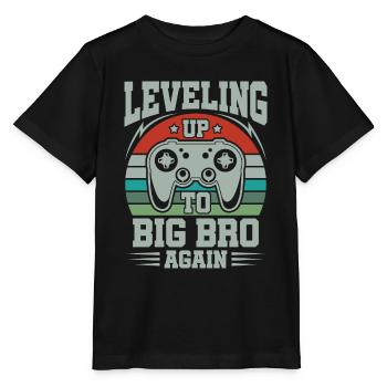 Gaming Gamer Brother Leveling Up To Big Bro Again - Stanley/Stella MINI CREATOR Kids’ T-Shirt - black - Front - Mikhail (115cm)