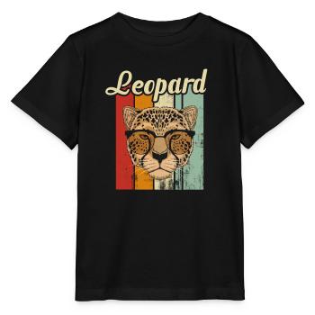 léopard - T-shirt bio MINI CREATOR Stanley/Stella Enfant - noir - Devant - Mikhail (115cm)