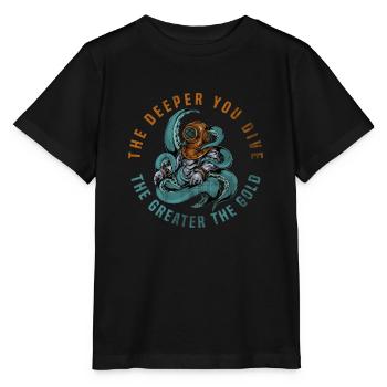 Diver diving - Stanley/Stella MINI CREATOR Kids’ T-Shirt - black - Front - Mikhail (115cm)