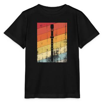 Flöte - Stanley/Stella Kinder T-Shirt MINI CREATOR  - Schwarz - Vorne - Mikhail (115cm)