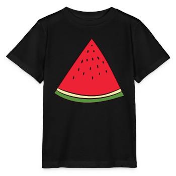 Wassermelone - Scheibe, Stück, viertel, Dreieck - Stanley/Stella Kinder T-Shirt MINI CREATOR  - Schwarz - Vorne - Mikhail (115cm)