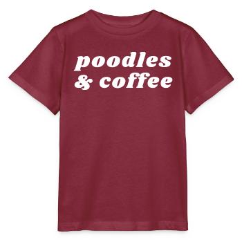 Caniches & Café - Caféine - T-shirt bio MINI CREATOR Stanley/Stella Enfant - bordeaux - Devant - Kain (125cm)