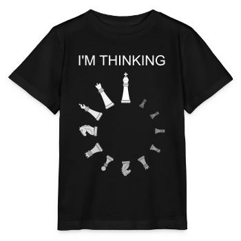 Je pense, pièces d’échecs - T-shirt bio MINI CREATOR Stanley/Stella Enfant - noir - Devant - Mikhail (115cm)