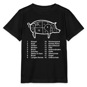 Schwein Fleisch Metzger Fleischer - Stanley/Stella Kinder T-Shirt MINI CREATOR  - Schwarz - Vorne - Mikhail (115cm)