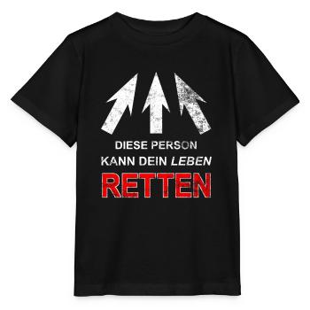 Lebensretter Sprüche Vintage Rettungsdienst - Stanley/Stella Kinder T-Shirt MINI CREATOR  - Schwarz - Vorne - Mikhail (115cm)