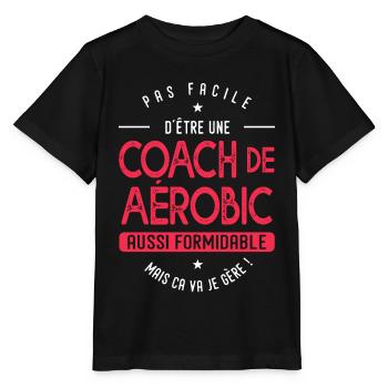 coach Aérobic formidable cadeau humour aérobic - T-shirt bio MINI CREATOR Stanley/Stella Enfant - noir - Devant - Mikhail (115cm)