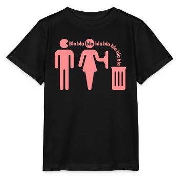 Bla bla bla (m / petit) - T-shirt bio MINI CREATOR Stanley/Stella Enfant - noir - Devant - Mikhail (115cm)