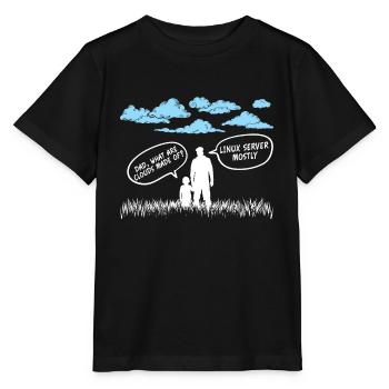Cloud aus Linux Server meist Geschenkidee - Stanley/Stella Kinder T-Shirt MINI CREATOR  - Schwarz - Vorne - Mikhail (115cm)