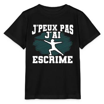 Je Peux Pas J'Ai Escrime - T-shirt bio MINI CREATOR Stanley/Stella Enfant - noir - Devant - Mikhail (115cm)