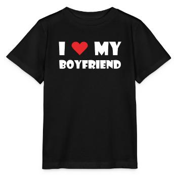 I LOVE MY BOYFRIEND - Stanley/Stella Kinder T-Shirt MINI CREATOR  - Schwarz - Vorne - Mikhail (115cm)