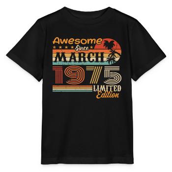 Mars 1975 Vintage 1975 rétro cadeau d’anniversaire - T-shirt bio MINI CREATOR Stanley/Stella Enfant - noir - Devant - Mikhail (115cm)