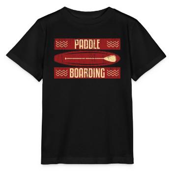 Paddel Boot - Stanley/Stella Kinder T-Shirt MINI CREATOR  - Schwarz - Vorne - Mikhail (115cm)