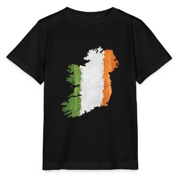 Irlande - frontière dans le drapeau national - T-shirt bio MINI CREATOR Stanley/Stella Enfant - noir - Devant - Mikhail (115cm)