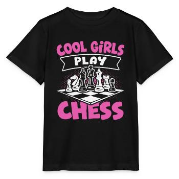 Schachspieler Coole Mädchen spielen Schach - Stanley/Stella Kinder T-Shirt MINI CREATOR  - Schwarz - Vorne - Mikhail (115cm)