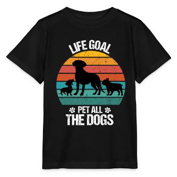 Dog Dog Dog Lover Dog Owner Retro Wau - Stanley/Stella MINI CREATOR Kids’ T-Shirt - black - Front - Mikhail (115cm)