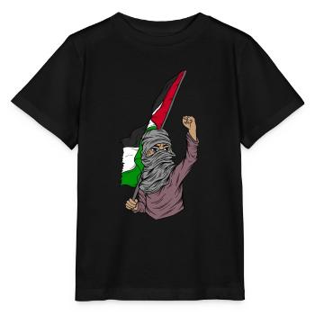 Liberté du drapeau palestinien pour la Palestine - T-shirt bio MINI CREATOR Stanley/Stella Enfant - noir - Devant - Mikhail (115cm)