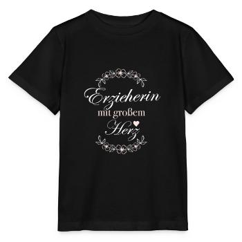 Erzieherin mit großem Herz - Stanley/Stella Kinder T-Shirt MINI CREATOR  - Schwarz - Vorne - Mikhail (115cm)