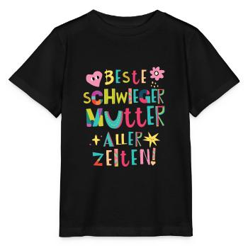 Beste Schwiegermutter aller Zeiten Geschenk - Stanley/Stella Kinder T-Shirt MINI CREATOR  - Schwarz - Vorne - Mikhail (115cm)
