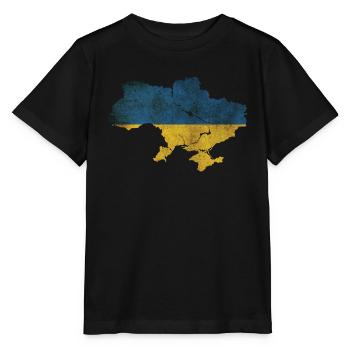 Ukraine - National border in national flag - Stanley/Stella MINI CREATOR Kids’ T-Shirt - black - Front - Mikhail (115cm)