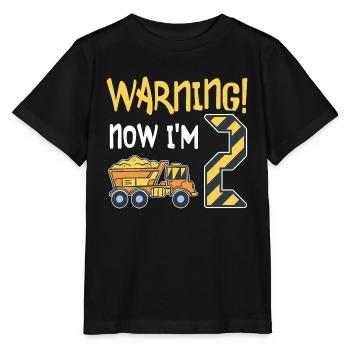 2. Geburtstag Junge 2 Jahre alt Kipper Baustelle - Stanley/Stella Kinder T-Shirt MINI CREATOR  - Schwarz - Vorne - Mikhail (115cm)