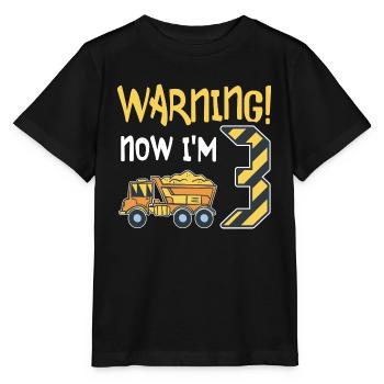 3. Geburtstag Junge 3 Jahre alt Kipper Baustelle - Stanley/Stella Kinder T-Shirt MINI CREATOR  - Schwarz - Vorne - Mikhail (115cm)