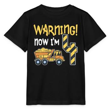 4. Geburtstag Junge 4 Jahre alt Kipper Baustelle - Stanley/Stella Kinder T-Shirt MINI CREATOR  - Schwarz - Vorne - Mikhail (115cm)