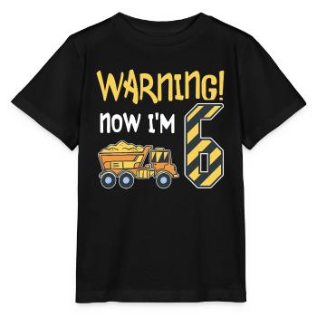 6. Geburtstag Junge 6 Jahre alt Kipper Baustelle - Stanley/Stella Kinder T-Shirt MINI CREATOR  - Schwarz - Vorne - Mikhail (115cm)