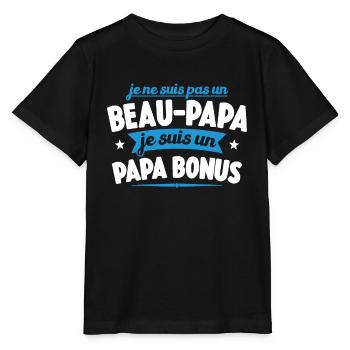 Je Ne Suis Pas Un Beau-papa Je Suis Un Papa Bonus - T-shirt bio MINI CREATOR Stanley/Stella Enfant - noir - Devant - Mikhail (115cm)