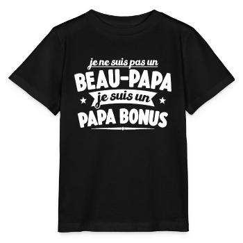 Je Ne Suis Pas Un Beau-papa Je Suis Un Papa Bonus - T-shirt bio MINI CREATOR Stanley/Stella Enfant - noir - Devant - Mikhail (115cm)