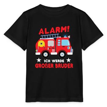 Ich werde großer Bruder Feuerwehr Feuerwehrauto - Stanley/Stella Kinder T-Shirt MINI CREATOR  - Schwarz - Vorne - Mikhail (115cm)