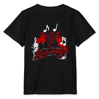 Rockabilly - Stanley/Stella Kinder T-Shirt MINI CREATOR  - Schwarz - Vorne - Mikhail (115cm)