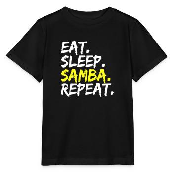 Eat Sleep Samba Repeat Danse Tenue Latine Latino - T-shirt bio MINI CREATOR Stanley/Stella Enfant - noir - Devant - Mikhail (115cm)