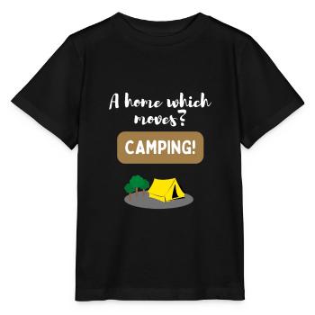 A house that moves? Camping! - Stanley/Stella MINI CREATOR Kids’ T-Shirt - black - Front - Mikhail (115cm)
