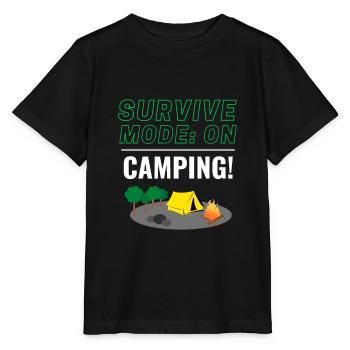 Survival Mode: ON - Camping! - Stanley/Stella MINI CREATOR Kids’ T-Shirt - black - Front - Mikhail (115cm)